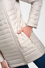 Abrigo mujer acolchado color beige