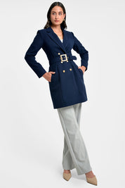 abrigo mujer doble botonadura ab 0108 AB-0108 azul navy Xuss - imagen 2
