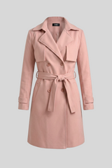 Abrigo mujer tipo trench palo de rosa