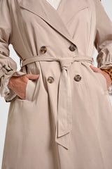 Abrigo mujer cuello alto tipo trench