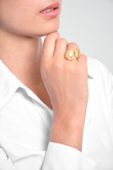 Anillo mujer geometrico color dorado