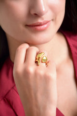 Anillo mujer ajustable color dorado