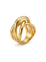 Anillo mujer aros entrelazados color dorado