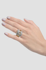 Anillo graduable cruzado color dorado