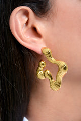 Aretes mujer abstracto ondulado
