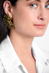 Aretes mujer animal print color dorado