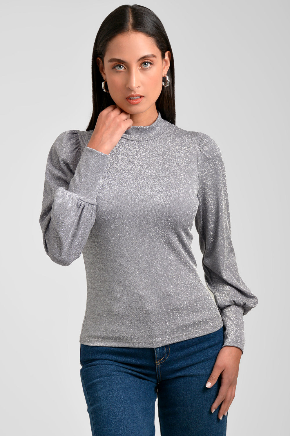 Blusa mujer efecto lurex