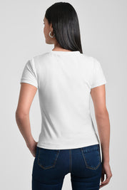 camiseta mujer escote v bl 0545 BL-0545 ivory Xuss imagen 3