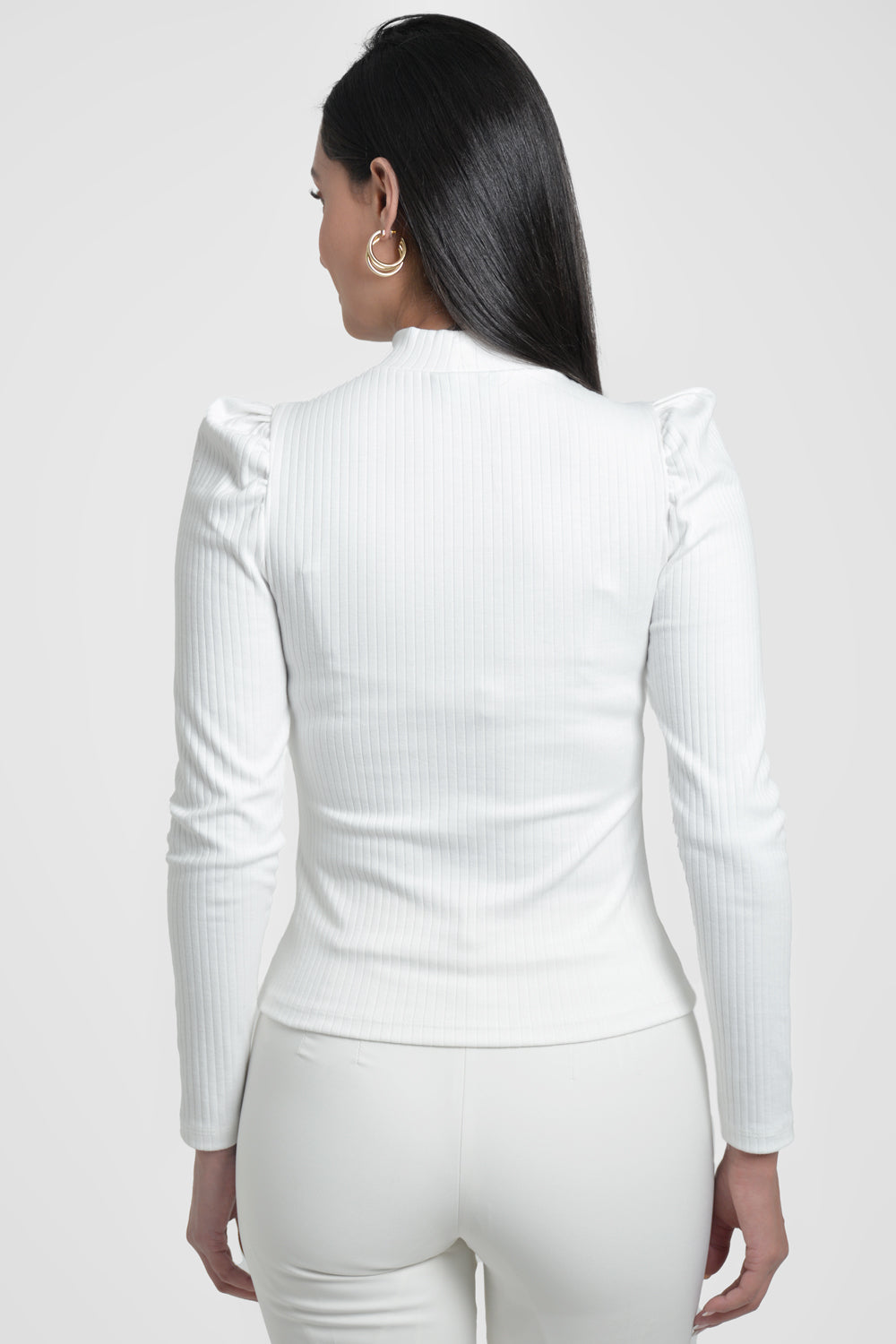 blusa mujer canale cuello alto bl 0560 BL-0560 ivory Xuss imagen 3