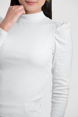 Blusa mujer canalé cuello alto