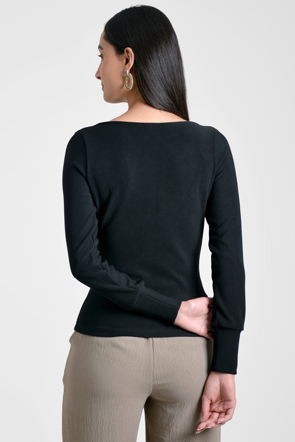 blusa mujer canale escote v bl 0565 BL-0565 negro Xuss imagen 3