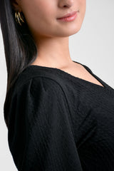 Blusa mujer en punto color negro