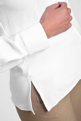 Blusa mujer escote en V color blanco