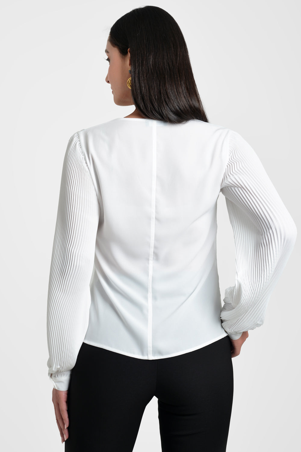 blusa mujer en chiffon bl 0588 1 BL-0588 ivory Xuss imagen 3