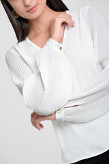 Blusa mujer en chiffon color ivory