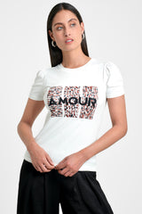 Camiseta mujer sublimada color ivory