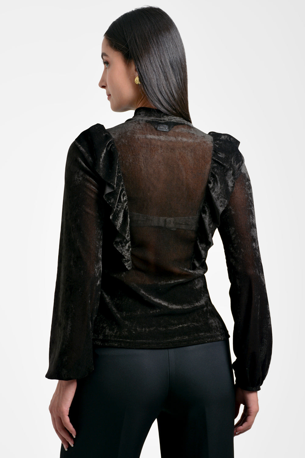blusa mujer en velvet bl 0604 1 BL-0604 negro Xuss imagen 3