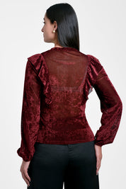 blusa mujer en velvet bl 0604 1 BL-0604 vinotinto Xuss imagen 3