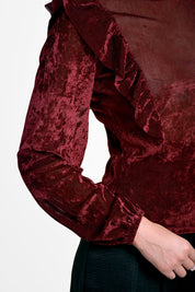 blusa mujer en velvet bl 0604 1 BL-0604 vinotinto Xuss imagen 4