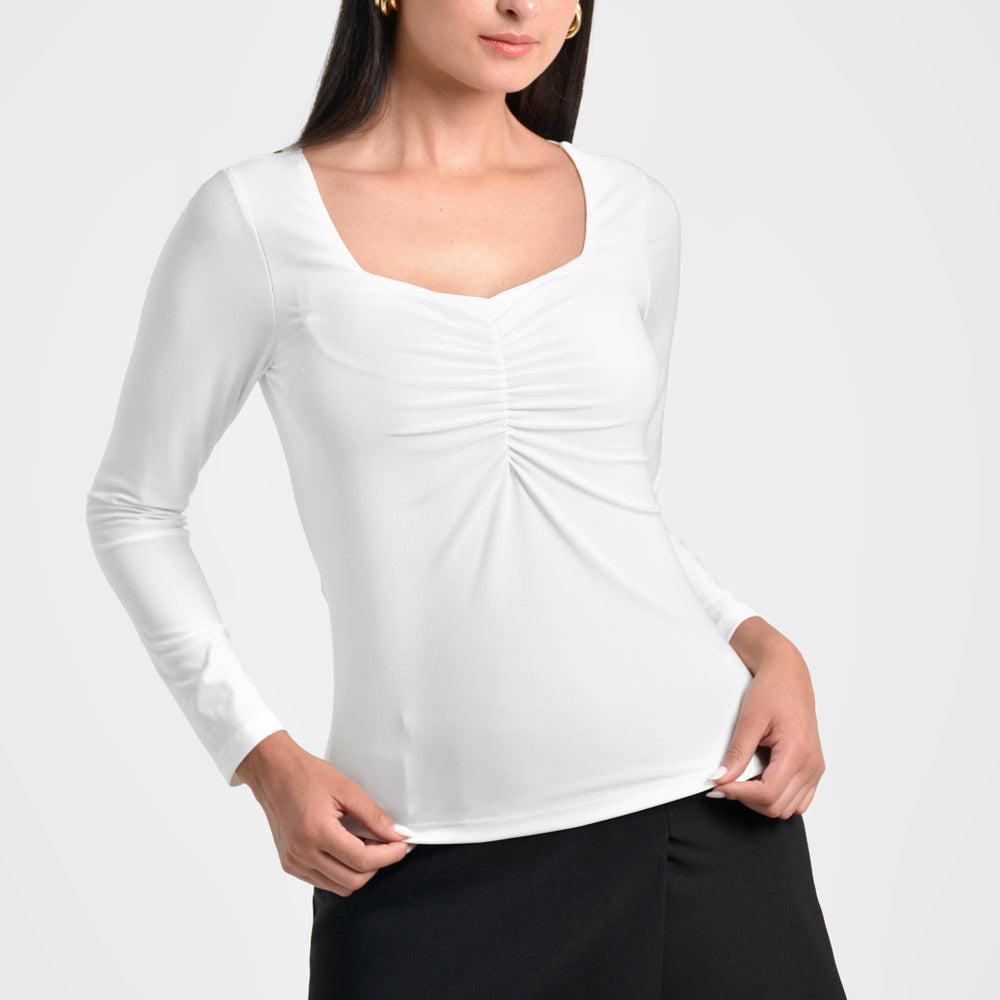blusa mujer en punto bl 0608 1 BL-0608 ivory Xuss imagen 2