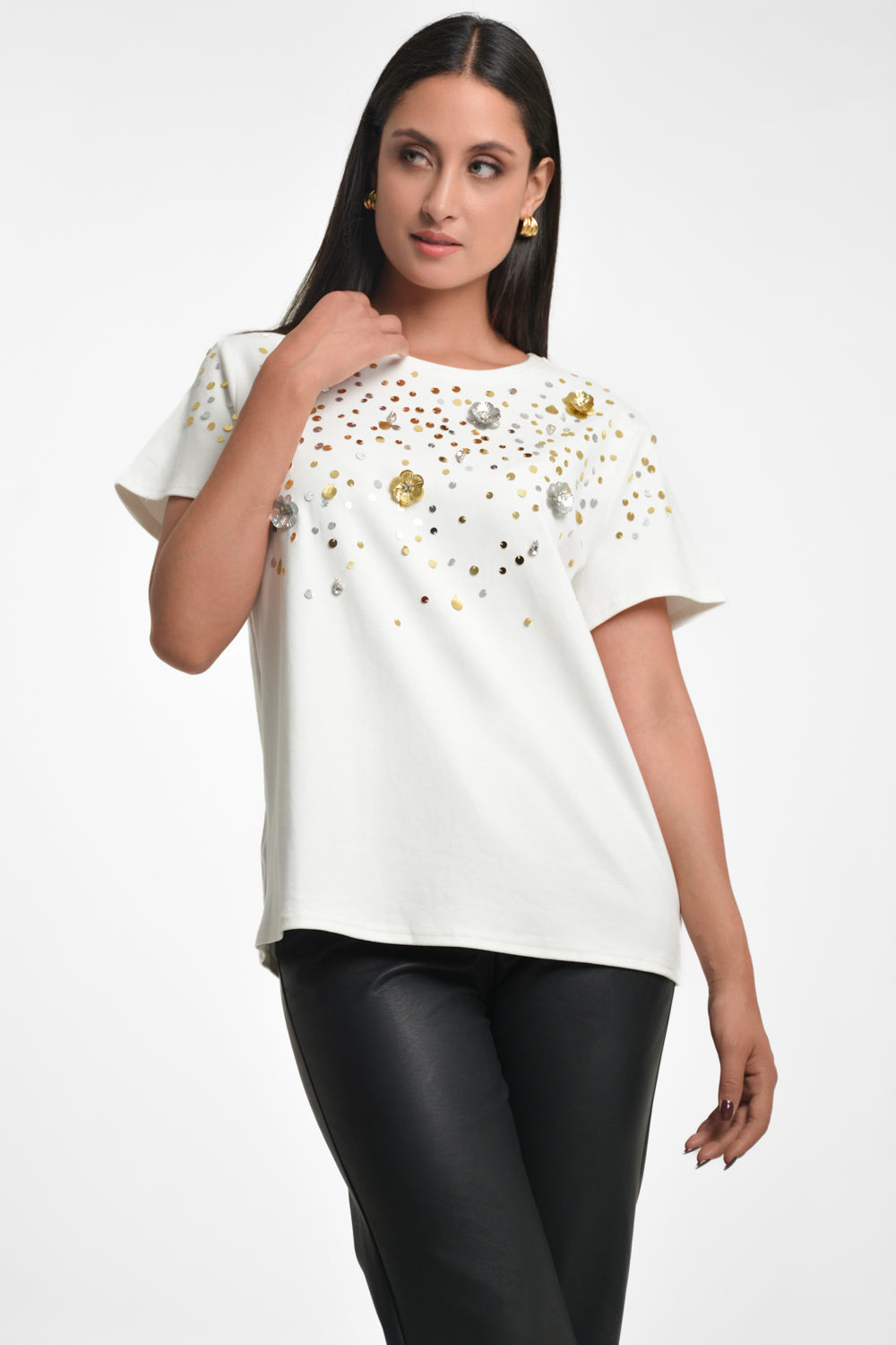 camiseta mujer oversize bl 0627 BL-0627 ivory Xuss imagen 2