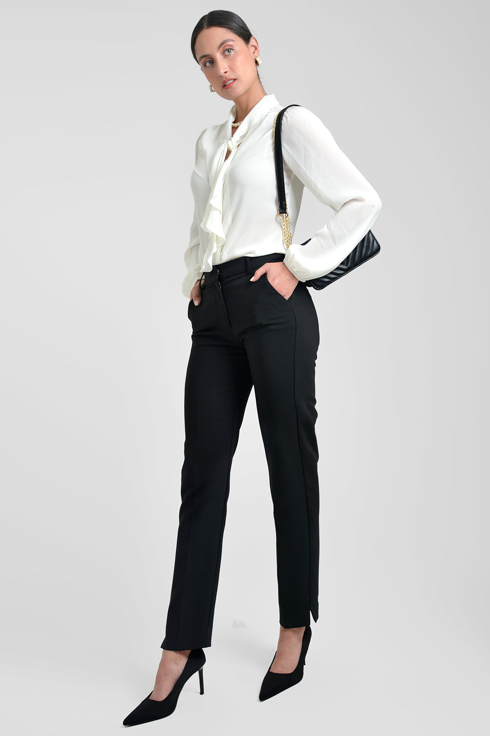 blusa mujer en chiffon bl 0636 BL-0636 ivory Xuss imagen 1