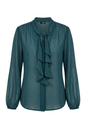blusa mujer en chiffon bl 0636 BL-0636 verde jade Xuss imagen 2