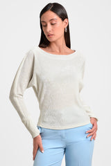 Blusa mujer en puntocolor ivory