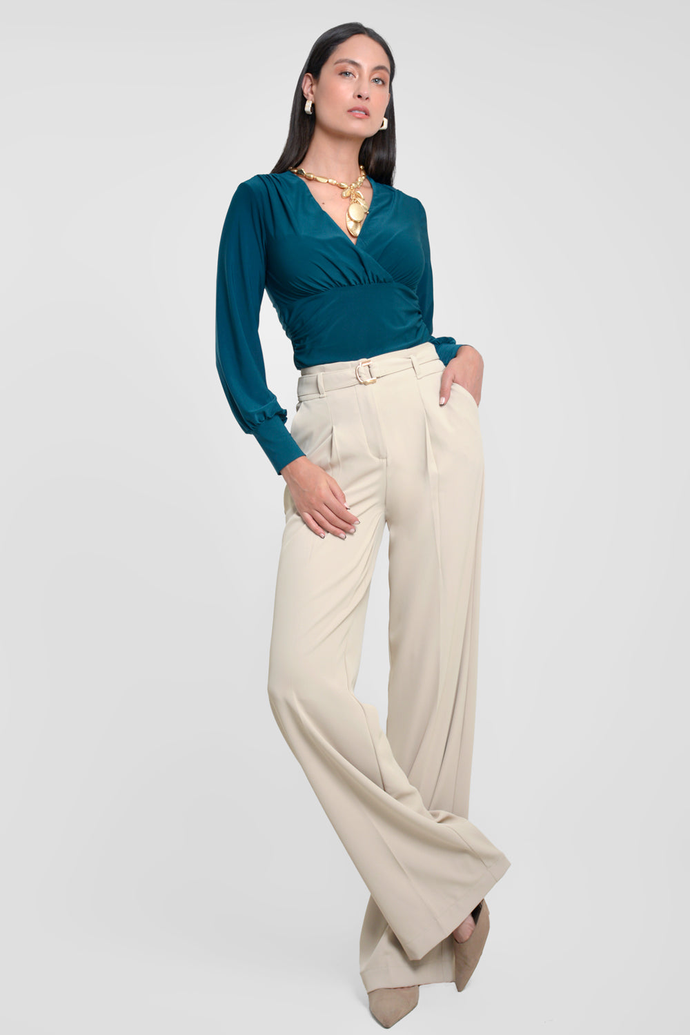 Blusa para mujer escote en V