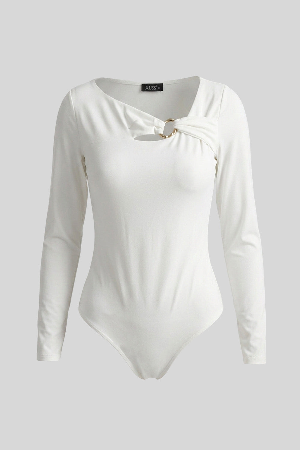 body mujer cuello asimetrico bl 0684 BL-0684 ivory Xuss imagen 2