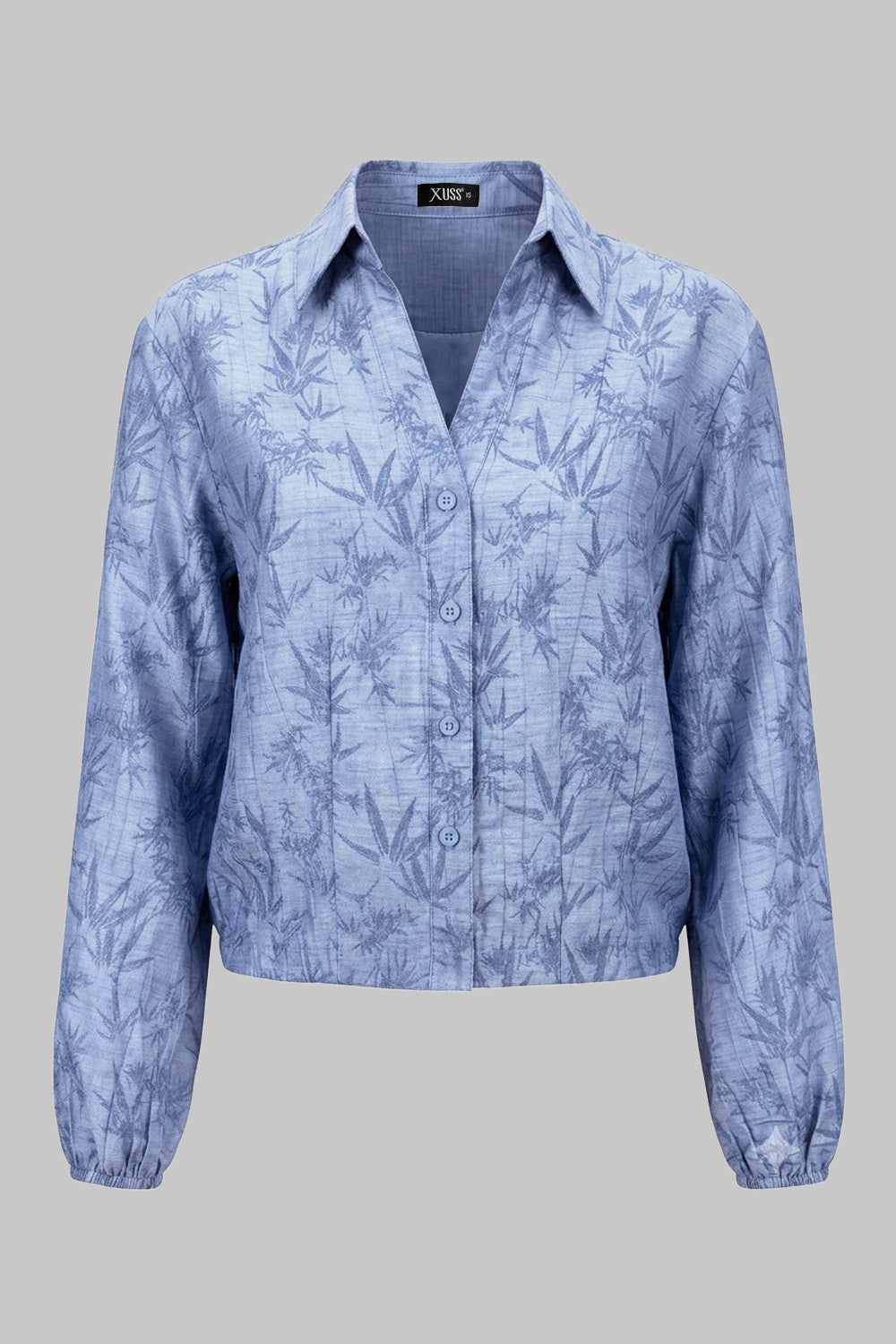 camisa mujer con encauchado bl 0690 BL-0690 azul acero Xuss imagen 2