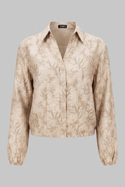 camisa mujer con encauchado bl 0690 BL-0690 beige Xuss imagen 2