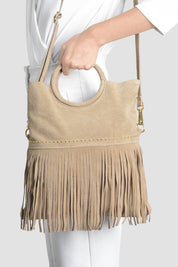 bolso en ante mediano 4246 camel Xuss imagen 3