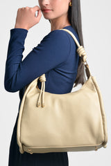 Bolso mujer hombro detalle nudos color beige