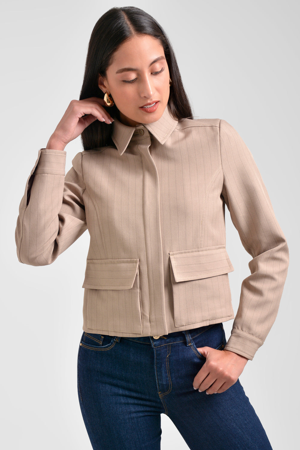 chaqueta CQ-0096 taupe Xuss imagen 2