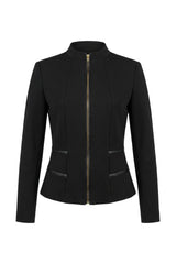 Chaqueta mujer en punto color negro