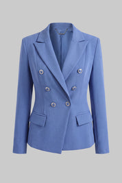 blazer mujer cruzado cq 0138 CQ-0138 azul acero Xuss imagen 2