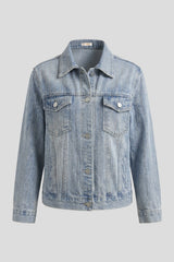 Chaqueta mujer en denim color azul claro
