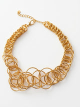 Collar mujer aros entrelazados color dorado