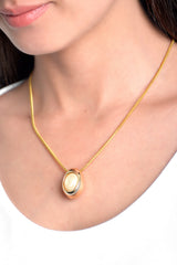 Collar mujer colgante gotas color beige
