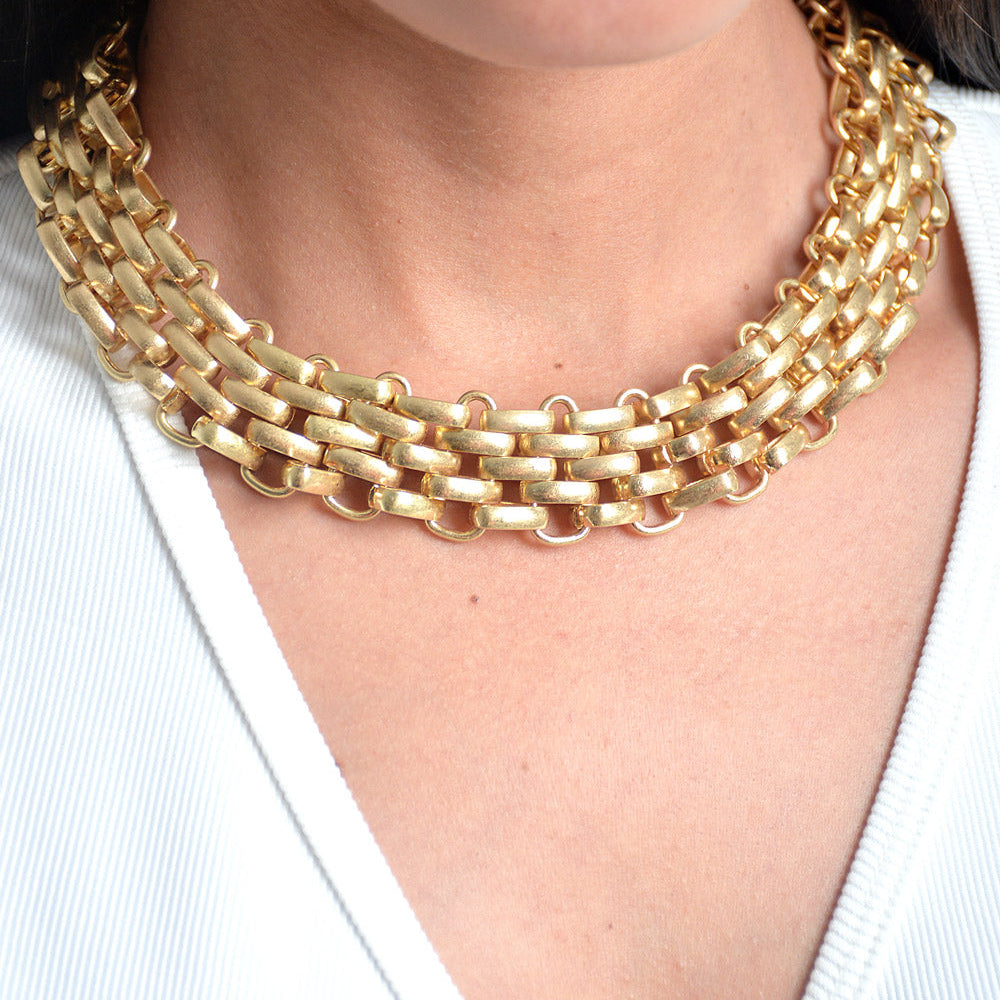 collar mujer diseno cadena collar p018 COLLAR-P018 dorado Xuss imagen 1