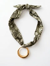 Collar pañuelo mujer estampado color verde