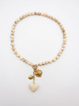 Collar mujer beads corazon color beige