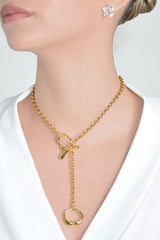 Collar largo dorado color dorado