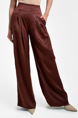 Pantalón mujer palazzo en tejido de punto suave y ligero