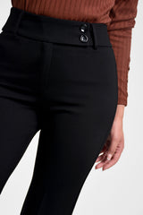 Pantalón mujer confeccionado en punto roma color negro