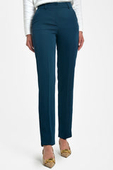 Pantalón mujer en twill stretch con tiro a la cintura