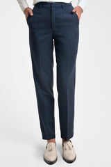 Pantalón mujer corte clásico en twill strecht