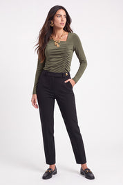 Pantalón mujer con pretina cruzada