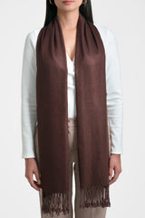 Pashmina mujer efecto de brillo color café